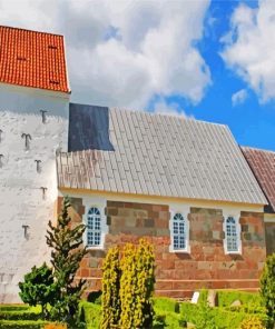 Læborg Kirke Jutland paint by numbers