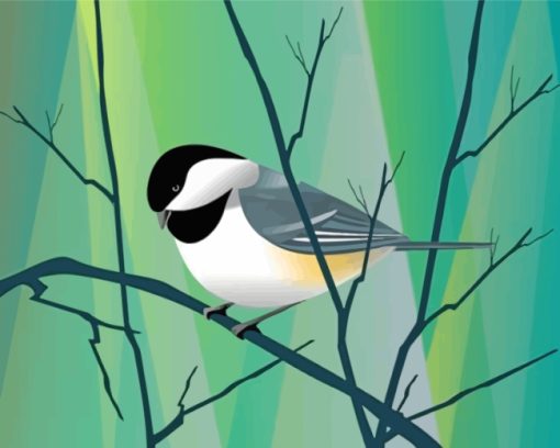 Little Chickadee Bird paint by numbers