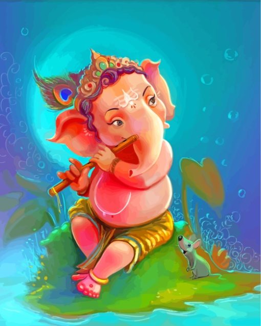 Lord Ganesh Art paint by numbers