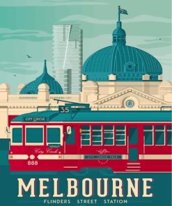 Melbourne City Poster paint by numbers