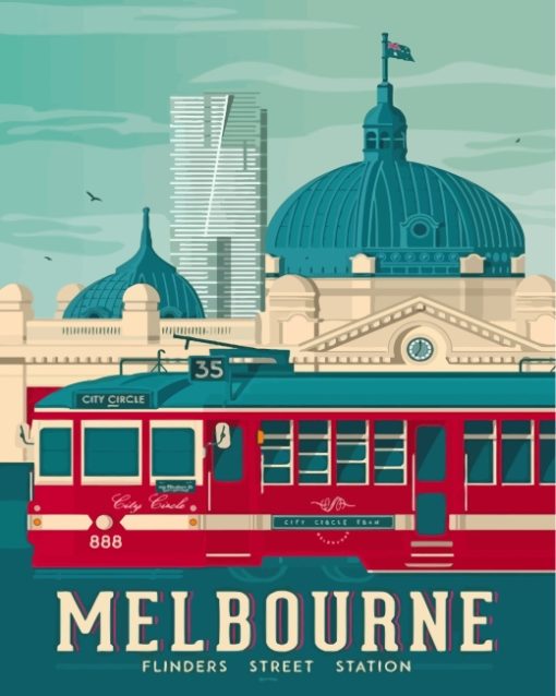 Melbourne City Poster paint by numbers