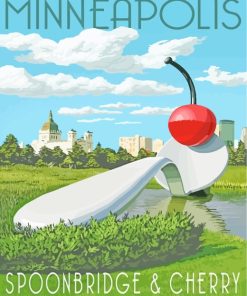 Minneapolis Spoonbridge And Cherry Poster paint by numbers