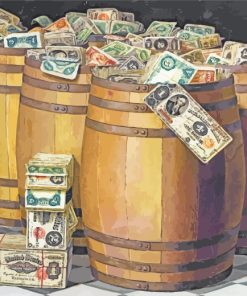 Money Barrels paint by numbers