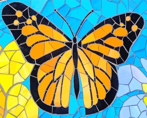 Mosaic Butterfly paint by numbers