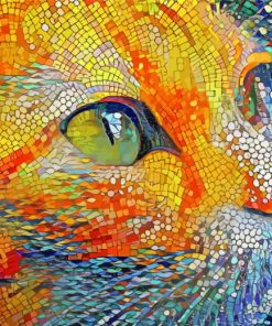 Mosaic Cat Art paint by numbers