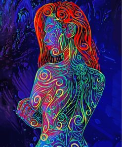 Neon Body Girl paint by numbers