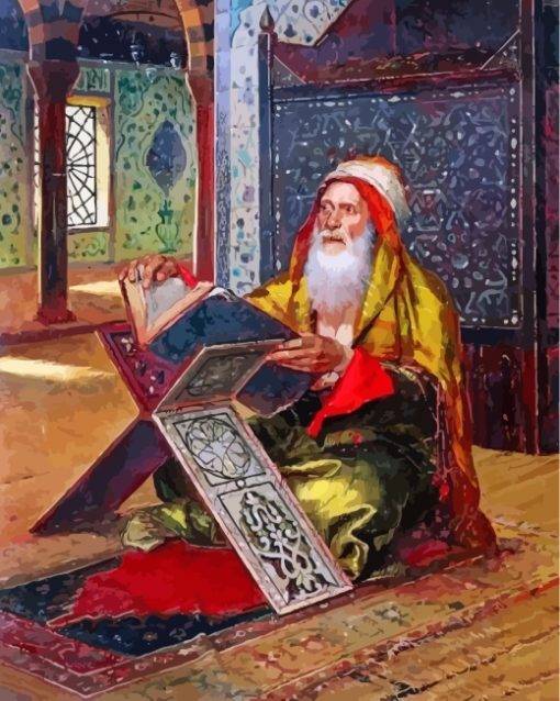 Old Muslim Man paint by numbers