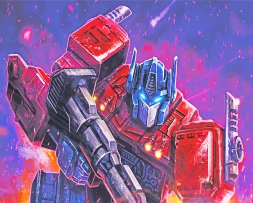 Optimus Prime paint by numbers