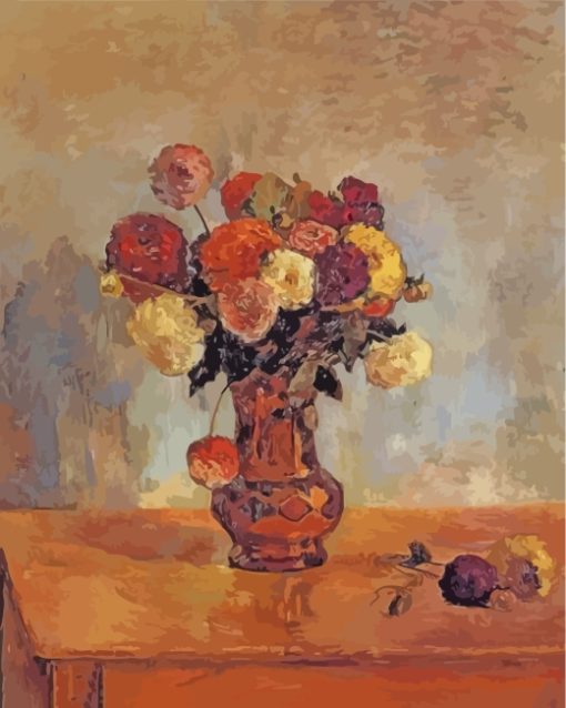 Paul Gauguin Dahlias I N Copper Vase paint by numbers