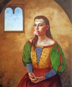 Renaissance Girl With Bubblegumpaint by numbers