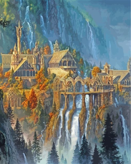 Rivendell Lord Of The Rings paint by numbers