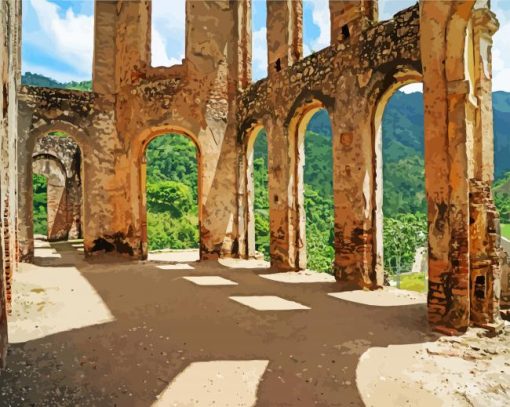 Sans Soucis Palace Haiti paint by numbers