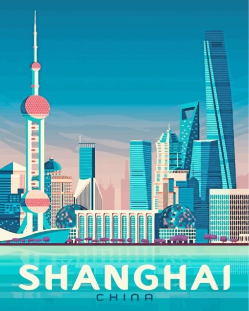 Shanghai China Poster paint by numbers