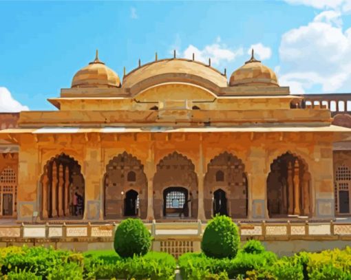 Sheesh Mahal Amber Fort Jaipur paint by numbers