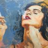 Smoking Woman Art paint by numbers