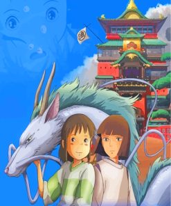 Spirited Away Haku And Chihiro paint by numbers