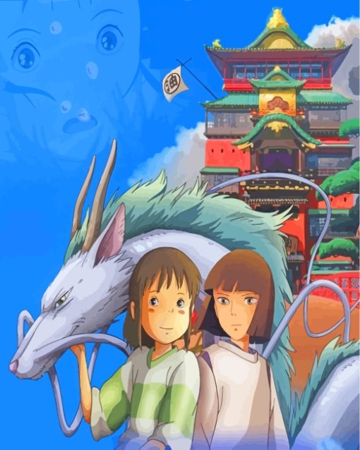 Spirited Away Haku And Chihiro paint by numbers