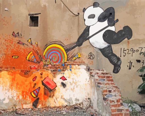 Street Graffiti Panda paint by numbers