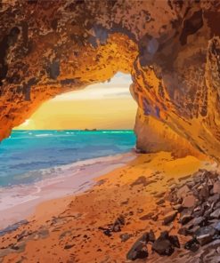 Sunset Seascape Cave paint by numbers