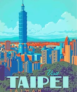 Taipei Taiwan Poster paint by numbers