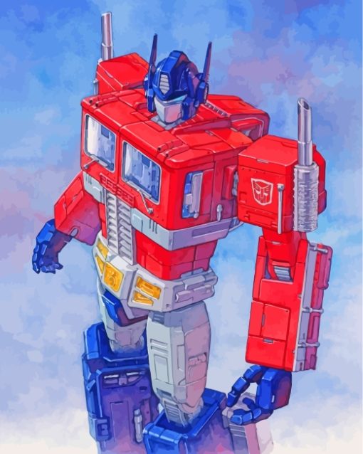 Transformers Optimus Prime Robot paint by numbers