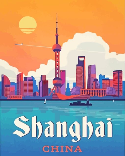 Tavel Poster Shanghai China paint by numbers