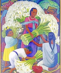 Vendedora De Flores Diego Rivera paint by numbers