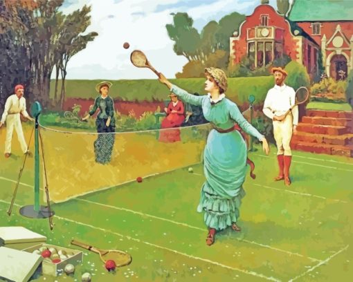 Vintage Tennis Players paint by numbers