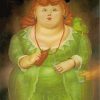 Woman And Parot Botero Art paint by numbers