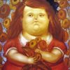 Woman With Flowers Fernando Botero paint by numbers