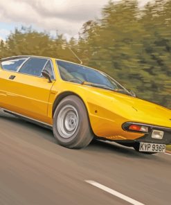 Yellow Classic Lamborgini paint by numbers