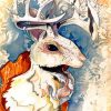 Abstract White Jackalope paint by numbers