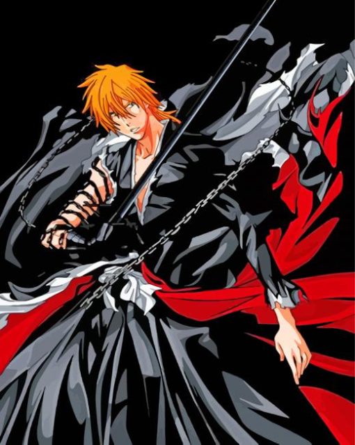 Aesthetic Ichigo Kurosaki paint by number paint by numbers