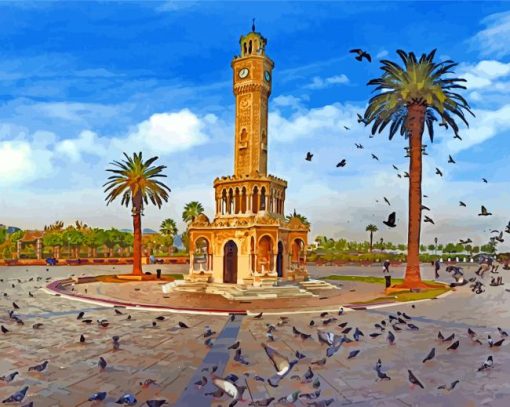 Aesthetic İzmir Clock Tower paint by numbers