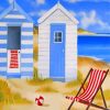 Aesthetic beach huts paint by numbers