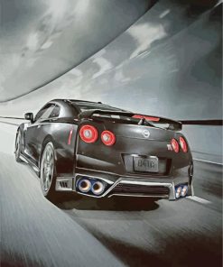 Black GTR Nissan paint by numbers