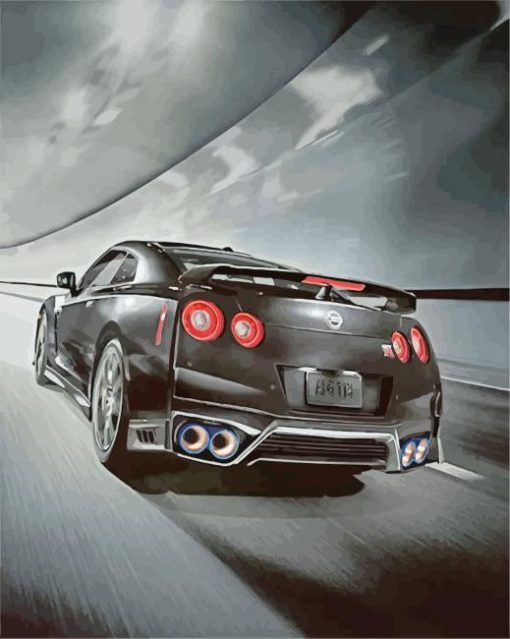 Black GTR Nissan paint by numbers