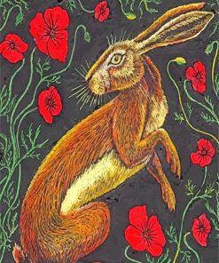 Brown Hares Boxing paint by numbers