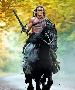 Conan The Barbarian Riding A Black Horse paint by numbers