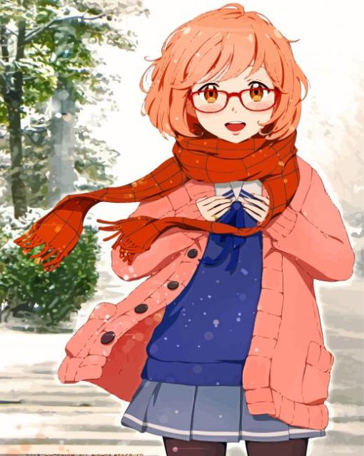 Cute Mirai Anime Character paint by numbers