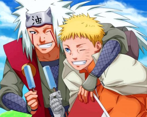 Happy Jiraiya And Naruto paint by numbers