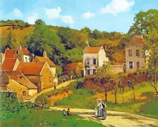 Hermitage At Pontoise Pissaro Art paint by numbers