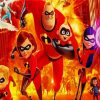 Incredibles Disney Movie paint by numbers