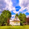 American Gothic House Iowa paint by numbers