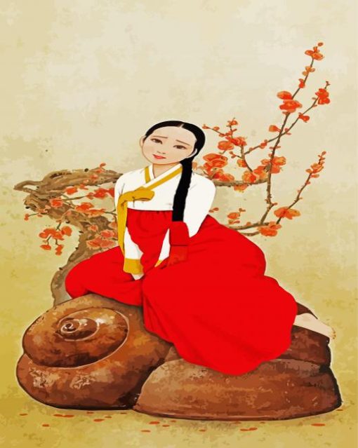 Korean Woman paint by numbers