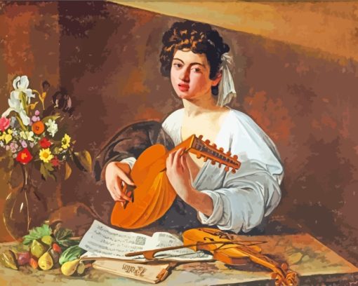 Lute Player Caravaggio paint by numbers