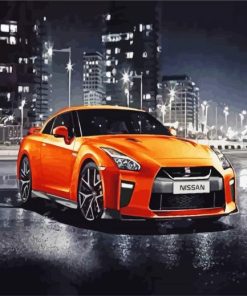 Orange GTR Car paint by numbers