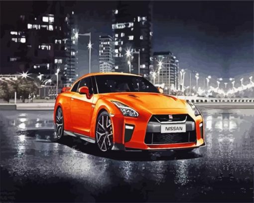 Orange GTR Car paint by numbers