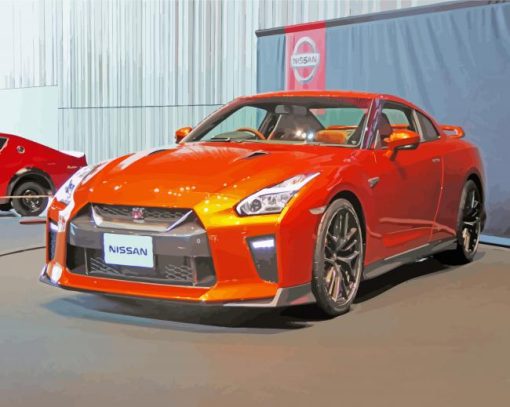 Orange GTR Car paint by number