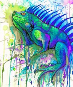 Splatter Iguana paint by numbers